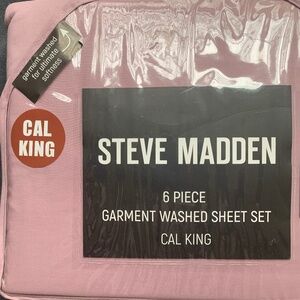 Steve Madden 6-Piece Garment Washed Sheet Set – Cal King – NEW